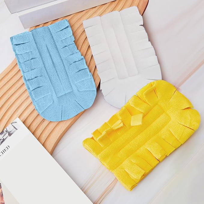 Zubebe 12 Pcs Reusable Duster Refills Fleece,Blue, White, Yellow | Soft Polyester Fiber Flat Duster Refill Multi Surface Washable Cleaning Pad Tools for Home, Blinds, Car, Pet, Furniture, Fans