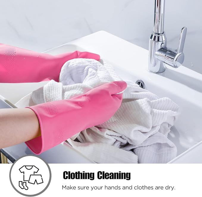 Rubber gloves dishwashing 2 or 4 Pairs for Kitchen,Cleaning gloves for household Reuseable.