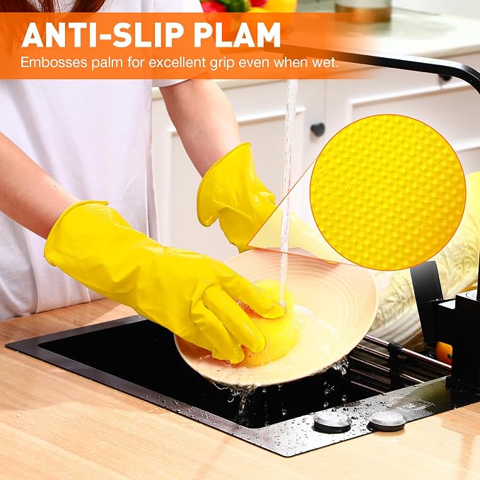 Sawysine 30 Pairs Rubber Gloves for Dishwashing Reusable Household Cleaning Gloves for Kitchen Washing Supplies