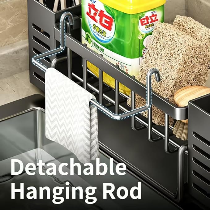 sponge holder for kitchen sink，sink organizer，pot brush storage box, suitable for kitchen countertops, bathrooms, kitchen decorations and accessories