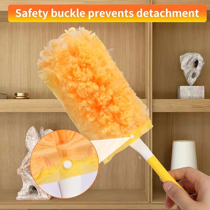 18 Count Duster Refills with 1 Firm-Grip Handle for Swiffer Duster | Multisurface 360° Dusters with 4X Microfibers, Unscented Disposable Duster Refills for Cleaning Home