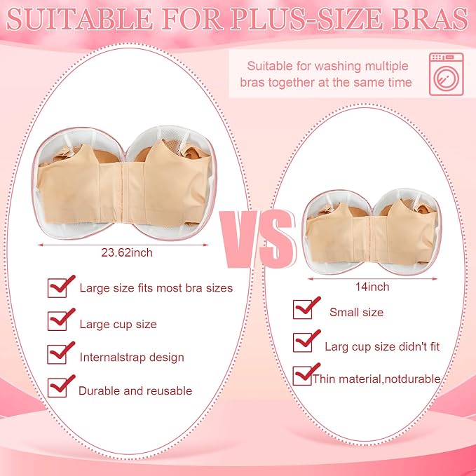 Shappy 6 Pcs Bra Washing Bag for Laundry Storage Women 11.81 Inch Pink | Mesh Wash Lingerie, Zipper Design, Guard Bras Deforming Tearing, Reduce Colors Bleeding, Packing Trip, Comfortable Portable