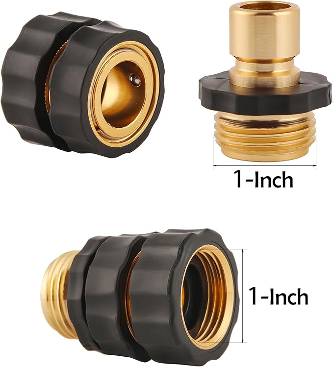 3/4 Inch Garden Hose Quick Connector, Male and Female Quick Connect Hose Fittings, 4 Set