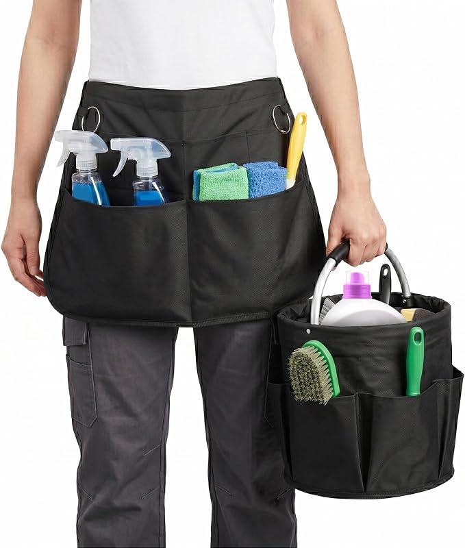 Cleaning Apron, Cleaning Caddy & Household Cleaning Storage Organizer Set