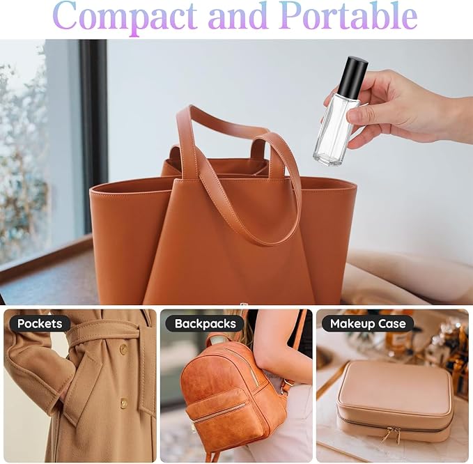 YOCASII 4PCS Travel Perfume Bottle Refillable, Mini Atomizer Sprayers | Mini Refillable Atomizer Sprayers for Perfume, Cologne, Purse, Handbag, Flights, Plane Essentials, and Daily Use