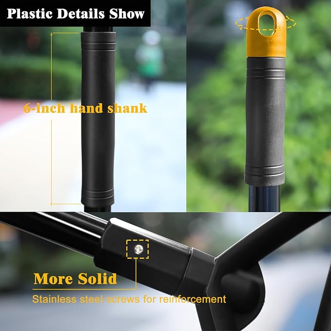 Heavy Duty Broom Outdoor Indoor, Upgraded Commercial Angle Brooms, Black Broom for Sweeping House, Restaurant, Kitchen, Garage, Courtyard
