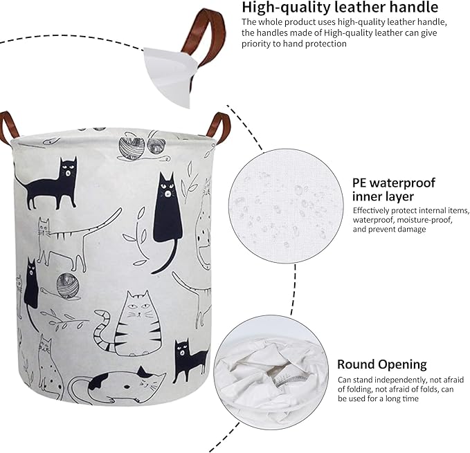 Collapsible Laundry Basket in Bedroom Waterproof Laundry Hamper in Bathroom Large Laundry Bag in College Dormitory Cloakroom Livingroom Nursery Organizer Toy Bin