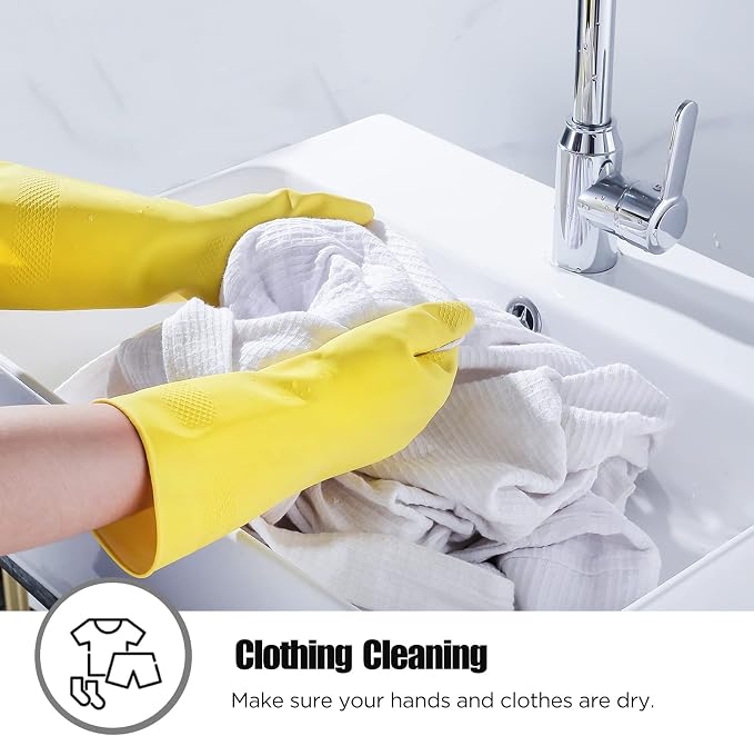 Rubber gloves dishwashing 2 or 4 Pairs for Kitchen,Cleaning gloves for household Reuseable.