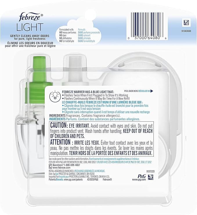 Febreze Light Plug Bamboo Starter Kit with Fade Defy Technology Pack of 2