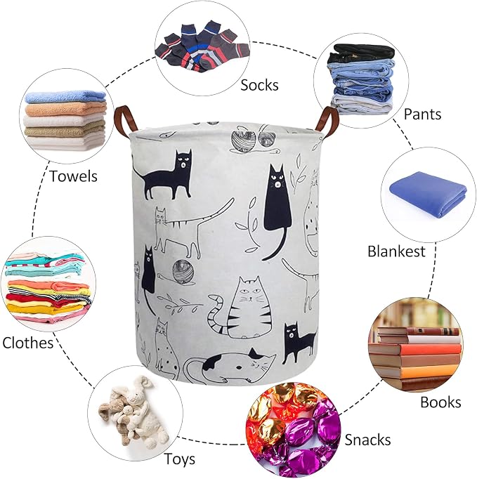 Collapsible Laundry Basket in Bedroom Waterproof Laundry Hamper in Bathroom Large Laundry Bag in College Dormitory Cloakroom Livingroom Nursery Organizer Toy Bin