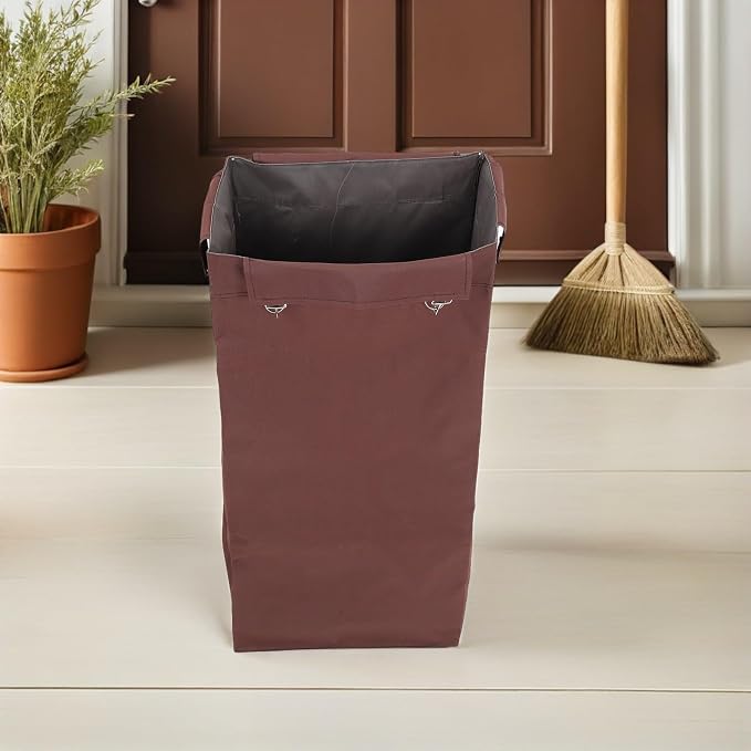 ULTECHNOVO Large Capacity Cleaning Organizer Tote Bag for Housekeeping Cart, Portable Canvas Utility Bag with Iron Hooks, Easy to Install and Convenient Access for Home and Office Use