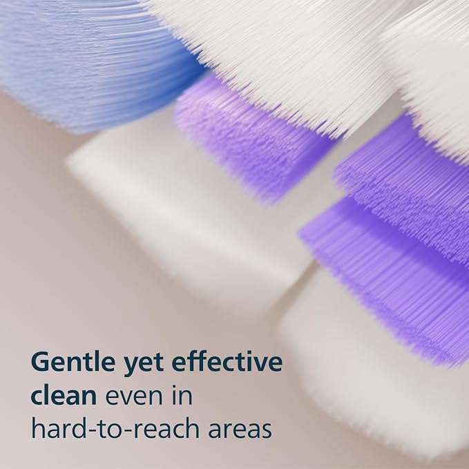 Philips Sonicare S2 Sensitive Brush Heads, 6-Pack, 18 Month Supply, White | 1000% More Plaque Removal¹, Gentle on Sensitive Teeth & Gums, BrushSync Reminder, 62,000 Bristle Movements/Min, HX6056/77