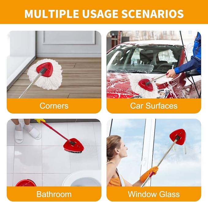7 Pack Mop Replace Head for Ocedar Spin Mop Replacements Scrubber | Compatible O Cedar EasyWring 1-Tank System, Microfiber, Reusable, Machine Washable, for Deep Floor Cleaning, Easy to Replace