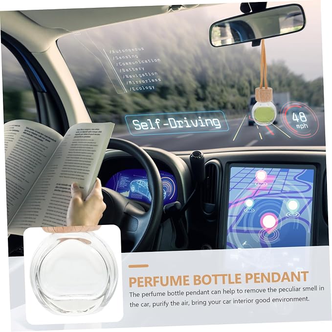 Cabilock 10pcs Car Perfume Bottles Empty Hanging Diffuser Pendants Air Freshener Car Accessories for Home Decor
