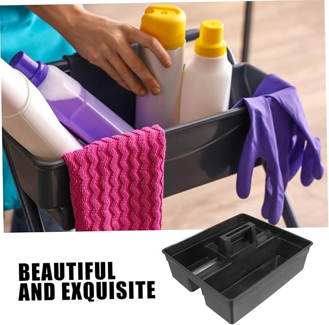 Ciieeo Plastic Cleaning Caddy with Handle Versatile Storage Organizer for Housekeeping Supplies Portable Tool Tray for Cleaning Products for Hotels and Home Use