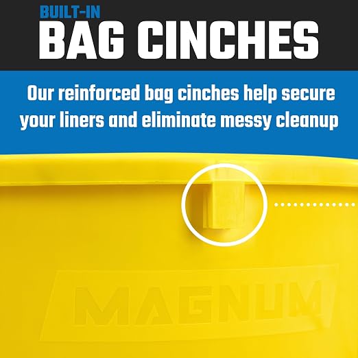 Magnum 55 Gallon Trash Can, High-Vis Yellow, Construction Grade, Heavy Duty Plastic, Jobsite Ready for Handling and Holding Garbage CMTC-C000-55Y01 (1 Pack)