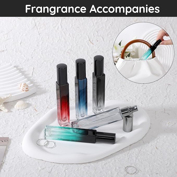 Segbeauty 0.34oz Refillable Perfume Bottle Travel, 5 Pack Glass Spray Bottles for Perfume, 10ml Empty Mini Fine Mist Cologne Travel Bottle, Portable Cologne Sprayer Atomizer with Refill Tool Kit