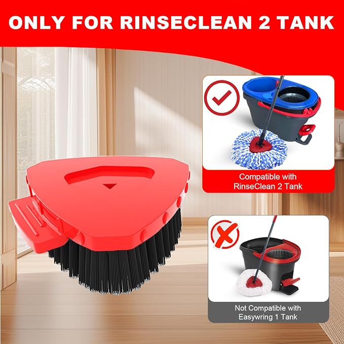 Small 1 Pack Scrub Brush Replace Head ONLY for O Cedar RinseClean 2-Tank Spin Mop, NOT for EasyWring 1-Tank System