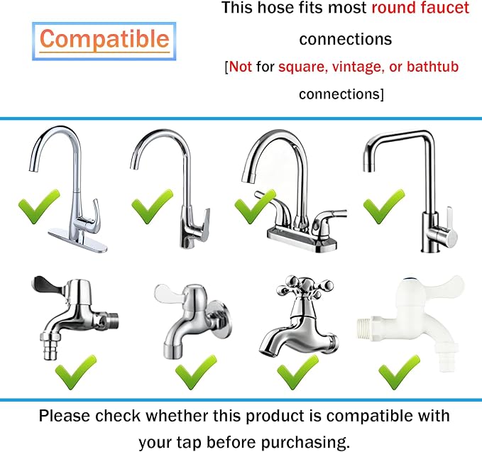 2M/6.56FT Sink Extension Hose,Sink Hose Attachment,Portable Water Fill Accessories for Gardening, Watering, and Household Cleaning with Adjustable Clamp