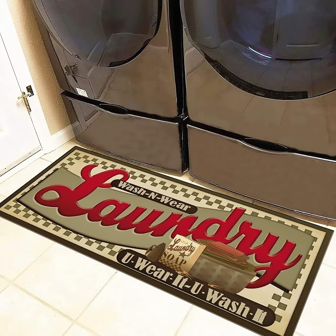 Anti Fatigue Laundry Room Rug Runner Nonslip Rubber Comfort Mats Floor Runner for Laundry Room Bathroom Kitchen, 59''×20''