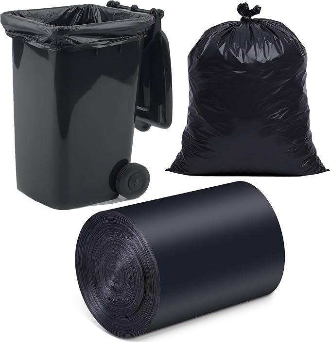 O2frepak 45gal Black Trash Bags 20ct 100x120cm Tear Resistant Scented | Kitchen Tall Reinforced Leakproof Garbage Bags