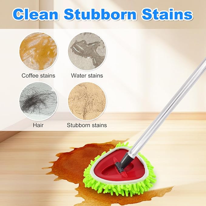Spin Mop Replace Head, Base, Mop Replacement Head for O Cedar EasyWring 1 Tank System 4 Microfiber Refills, 1 Mop Head Base(4Green)
