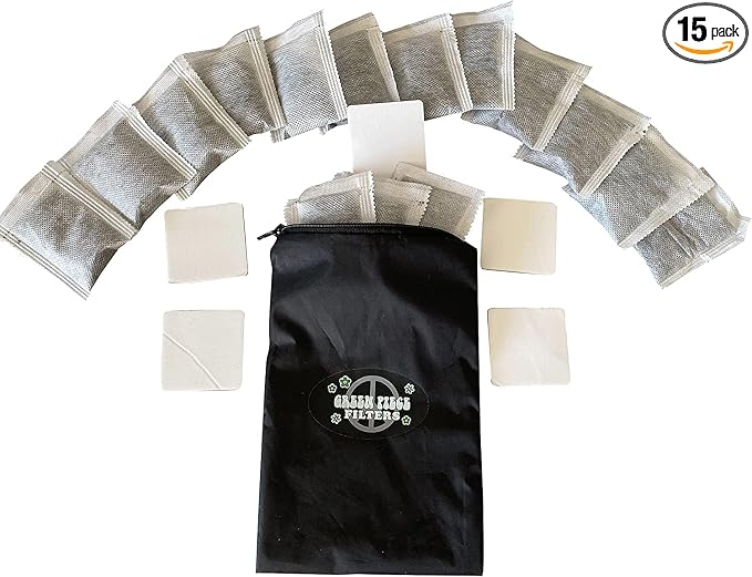 Green Piece® Pack of All Natural Baby Diaper Pail Deodorizer Activated Charcoal Air Purifier (15 Pack of Carbon Filters)