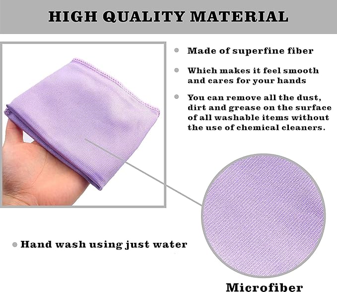 Longmann Norwεx Window Cleaning Cloth, Glass Cleaning Cloth, Streaks Schatches Free. Violet,1 Pack