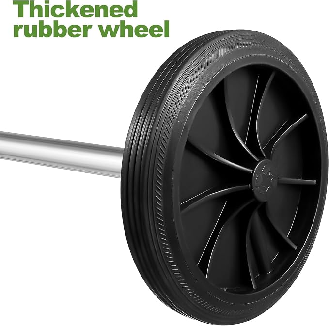 DOITOOL Trash Can Wheels Replacement Kit with 18.8" Hollow Shaft, 7" Rubber Garbage Bin Wheels and 1.2" Axle Set for Outdoor Recycling Cans, City Bin Mobile Cart Parts Pulley Trash Accessories