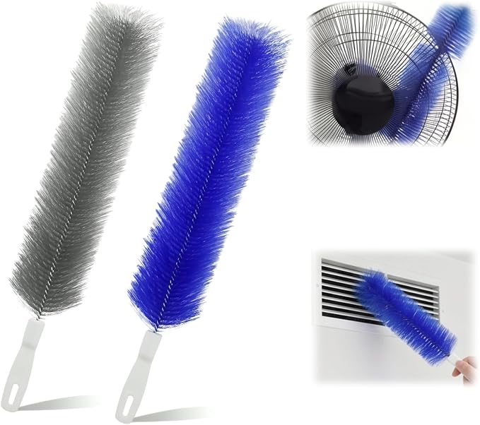 Bendable Microfiber Head, 2026 New Fan Cleaner Brush Reusable Dust Remover Washable ldeal for Electric Fans, Air Conditioning, Home, Curtain,Car Vents (Mix 2pcs)