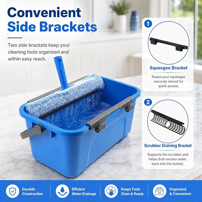 120“Professional Squeegee Window Cleaning Kit with Extension Pole | Streak-Free Silicone Blade,Smooth & Quiet Glide,for Shower Glass Door,Enclosure Cleaning,High Windows