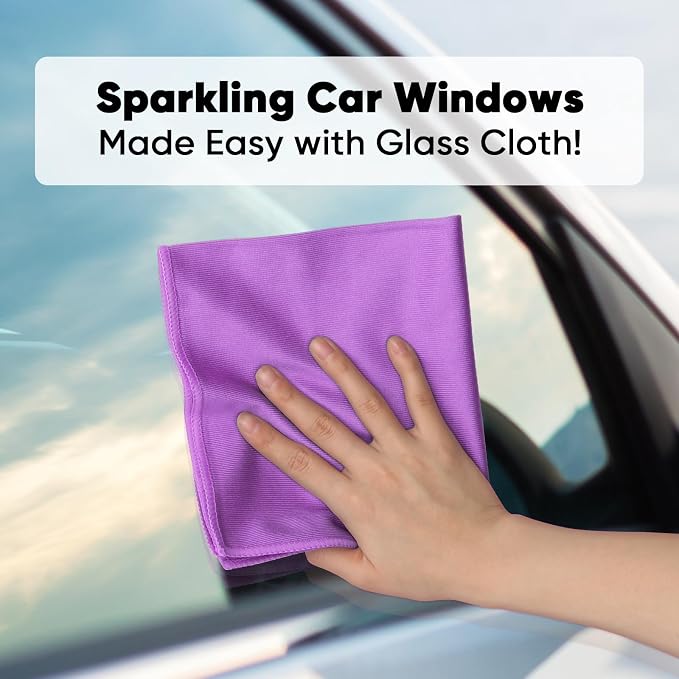 HOMEXCEL Glass Cleaning Cloths 6PK, Streak Free Towel for Windows, 14x16in (Pack of 2)