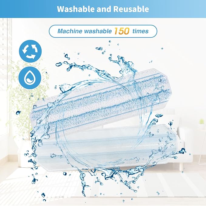 15 Pack Microfiber Mop Pads for O-Cedar H2prO Flat Mop System, Washable and Reusable Mop Replacement Heads for Floor Deep Cleaning, Mop Pad Refills for Wet Dry Floor