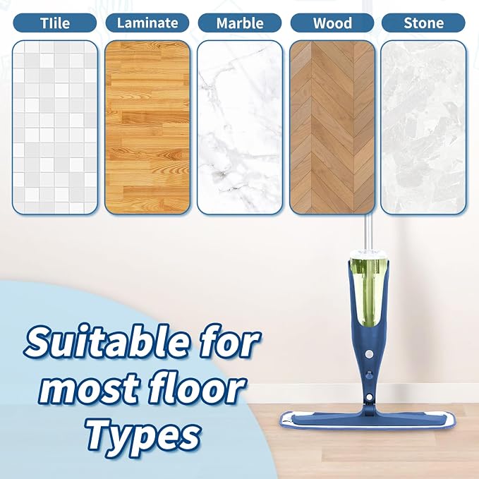 GEMLORD 20 Pieces Microfiber Cleaning Pads Compatible with Bona Mop, Washable and Reusable 18 Inch Mop Pad Refills for Hardwood, Tile & Multi-Surface Floors