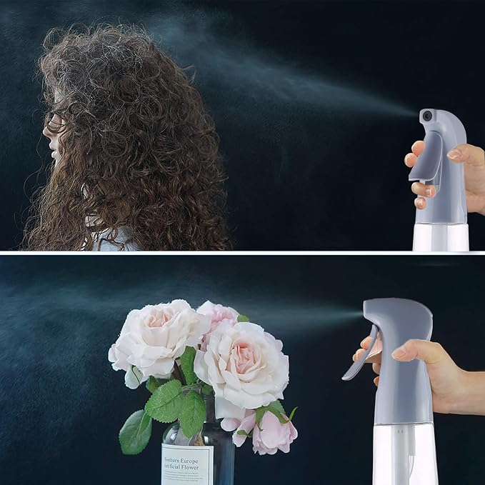 TANSHINE Continuous Spray Bottle for Hair,Ultra Fine Mist Water Hair Spray Bottles,Mister Spray Bottle,Refillable Plastic Sprayer for Hairstyling,Cleaning,Alcohol,Plants,Salons,6.8oz/200ml,Dusty Blue
