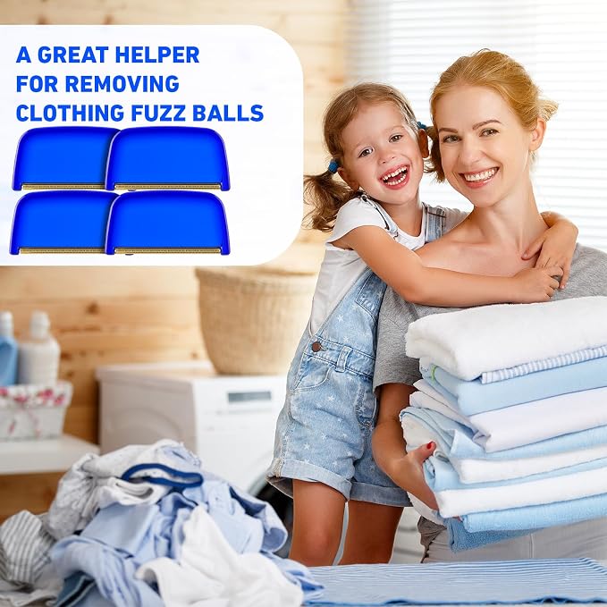 Boao 4 Pieces Sweater Combs to Remove Pilling Sweater Defuzzer,Classic | Multi-Fabric Sweater Comb, Wool Cotton Pilling Remover, Remove Fuzz and Bobbles from Clothes Coats Blankets