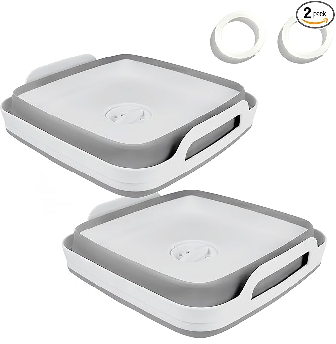 GIMWA Collapsible Wash Basin with Drain Plug - 2.4 Gallon Foldable Kitchen Sink for Baby Bottles, RV Camping, Space-Saving Dish Tub (Gray-Gray)