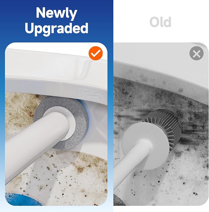 Ctime Disposable Toilet Brush Set with 60 Refills, Wall Mounted Wand Kit | Waterproof with Lid，Hands-Free Lid,New Wand Refills,One-Click Disposal,Pre-Loaded Cleaner,360° Rotating Head
