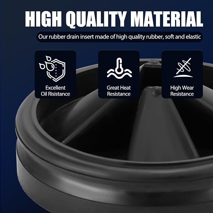 3 3/8" Garbage Disposal Splash Guard Replacement for InSinkErator Evolution | QCB-AM rubber Drain Insert, Sink Baffle, Garbage Disposer Accessories, Upgraded Removable Quiet Collar Drain Plugs, Black