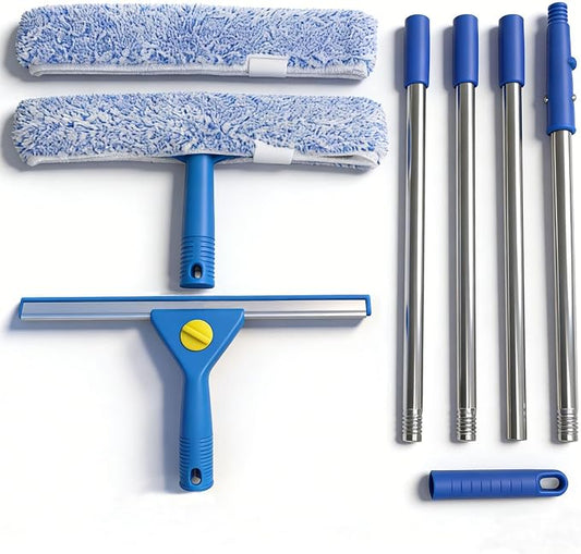 68" Squeegee for Window Cleaning | Window Squeegee with Extension Pole, For Outdoor High Windows, Shower Glass Door, Car Windshield