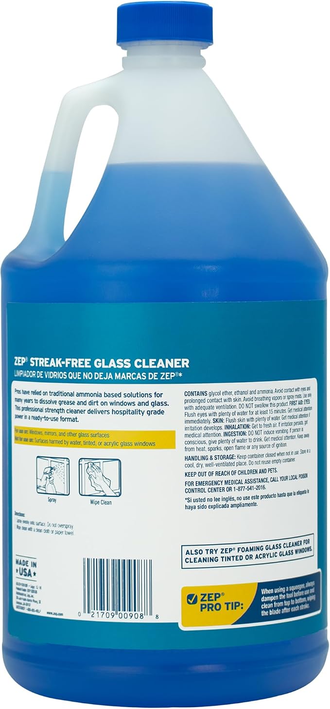 Zep Streak-Free Glass Cleaner - 1 Gallon - (Case of 2)