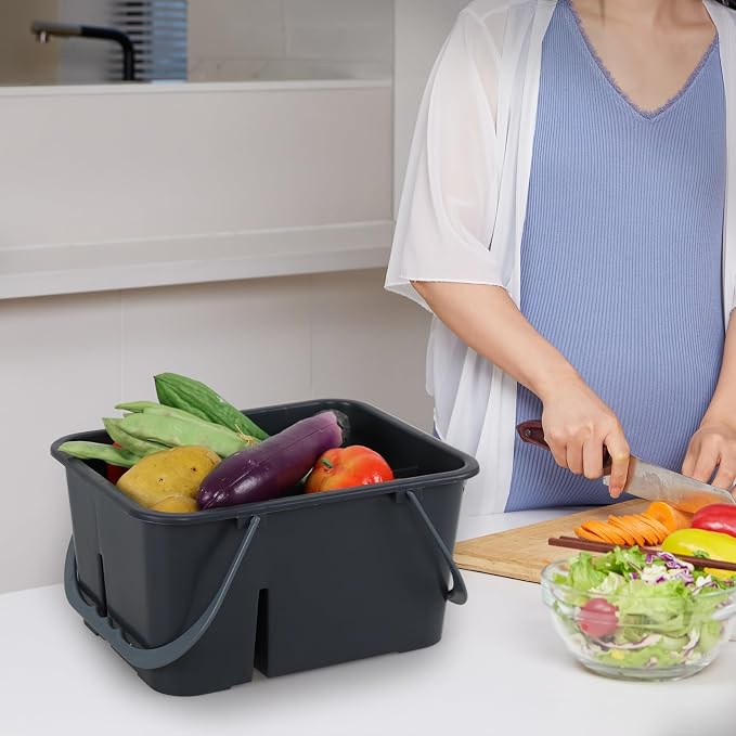 Bringer Small Plastic Cleaning Caddy, Portable Organizer Tote | Lightweight Carry Handle, Multipurpose for Cleaning Supplies, Laundry, Kitchen, Bathroom and Garage Storage