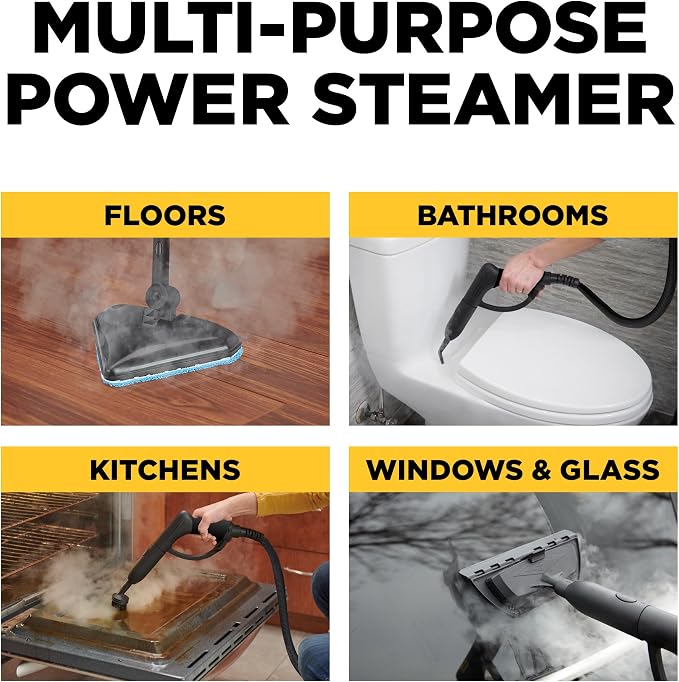 Wagner Spraytech 925e Elite Multipurpose Steam Cleaner, 20 Accessories | Elite steam cleaner includes 20 accessories for chemical-free whole home cleaning on hardwood, tile and other surfaces.