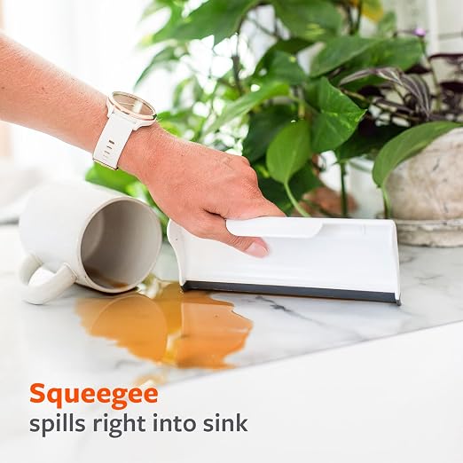 Full Circle Counter Clearer Sweep & Squeegee Tool, Mini Portable Brush