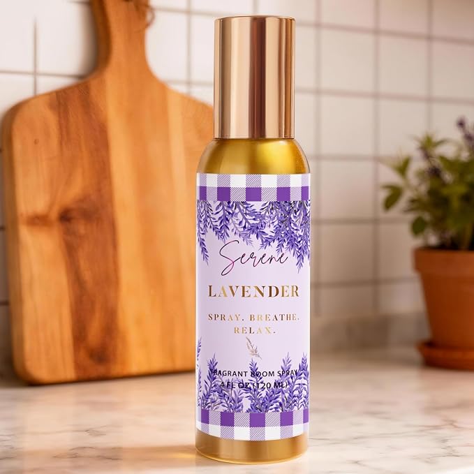 Room Spray, Serene Lavender, 4 fl oz, Air Freshener for Home, Bathroom | Long-Lasting Odor Eliminator for Office