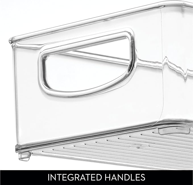 iDesign Slim Extra Long Clear Storage Bin, 4-Pack