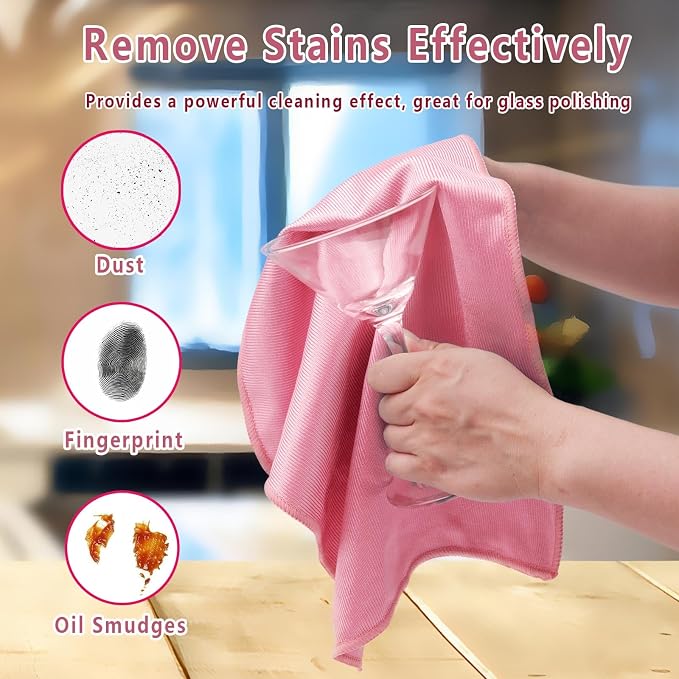 6Pcs Glass Cleaning Cloth for Window Eyeglass Mirrors Stainless Steel