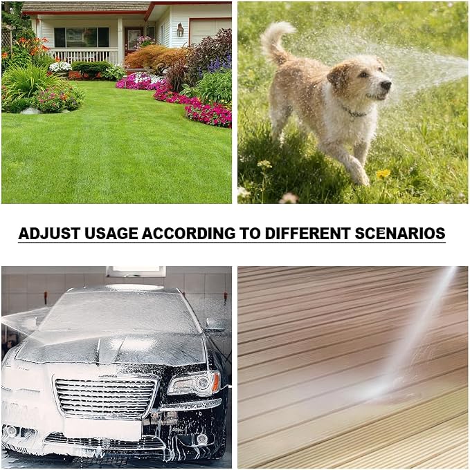 Hose End Sprayer Nozzle,Metal Car Wash Foam Gun with Soap Dispenser | Sprayer for chemicals,High Pressure Nozzle with adjustable spray modes,for car washing,solar panel & window cleaning,gardeing