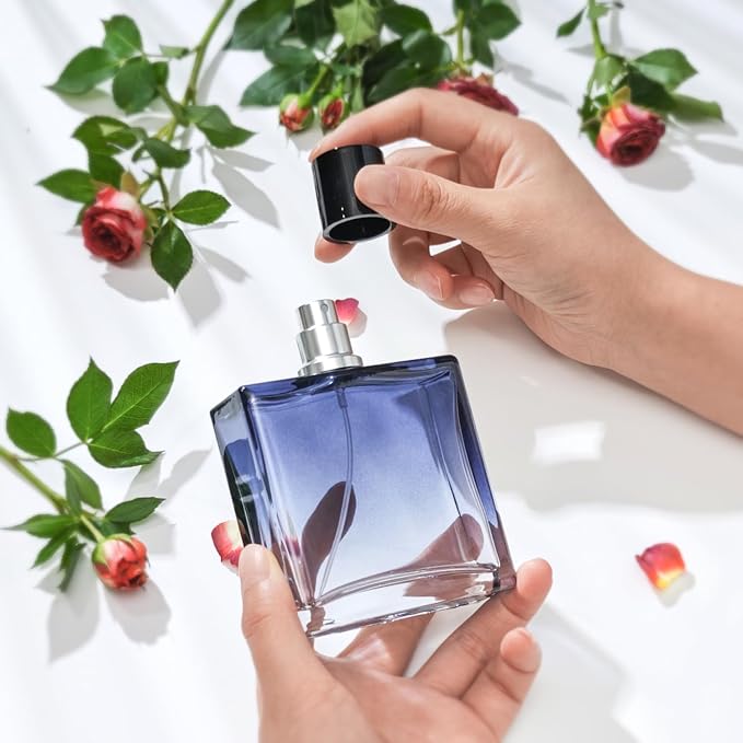 100ml/3.4Oz Glass Spray Perfume Bottle Empty Cologne Atomizer | Refillable Perfume Spray Bottle Container with 3 Kinds of Dispenser