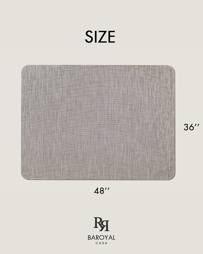 Baroyal Office Chair Mat for Hardwood Floor Under Desk Computer Rolling Chair Mat for Wood/Tile Floor Non-Slip Heavy Duty Desk Rug PVC Plastic Hard Floor Protector 36" x 48" (Soapstone)